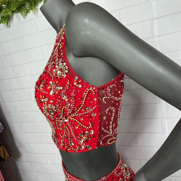👗❤️|•SPARKLE•| Red Sequin Formal Gown Size 4 Evening Dress - Picture 6 of 11